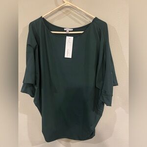 White Birch Dark Green Blouse